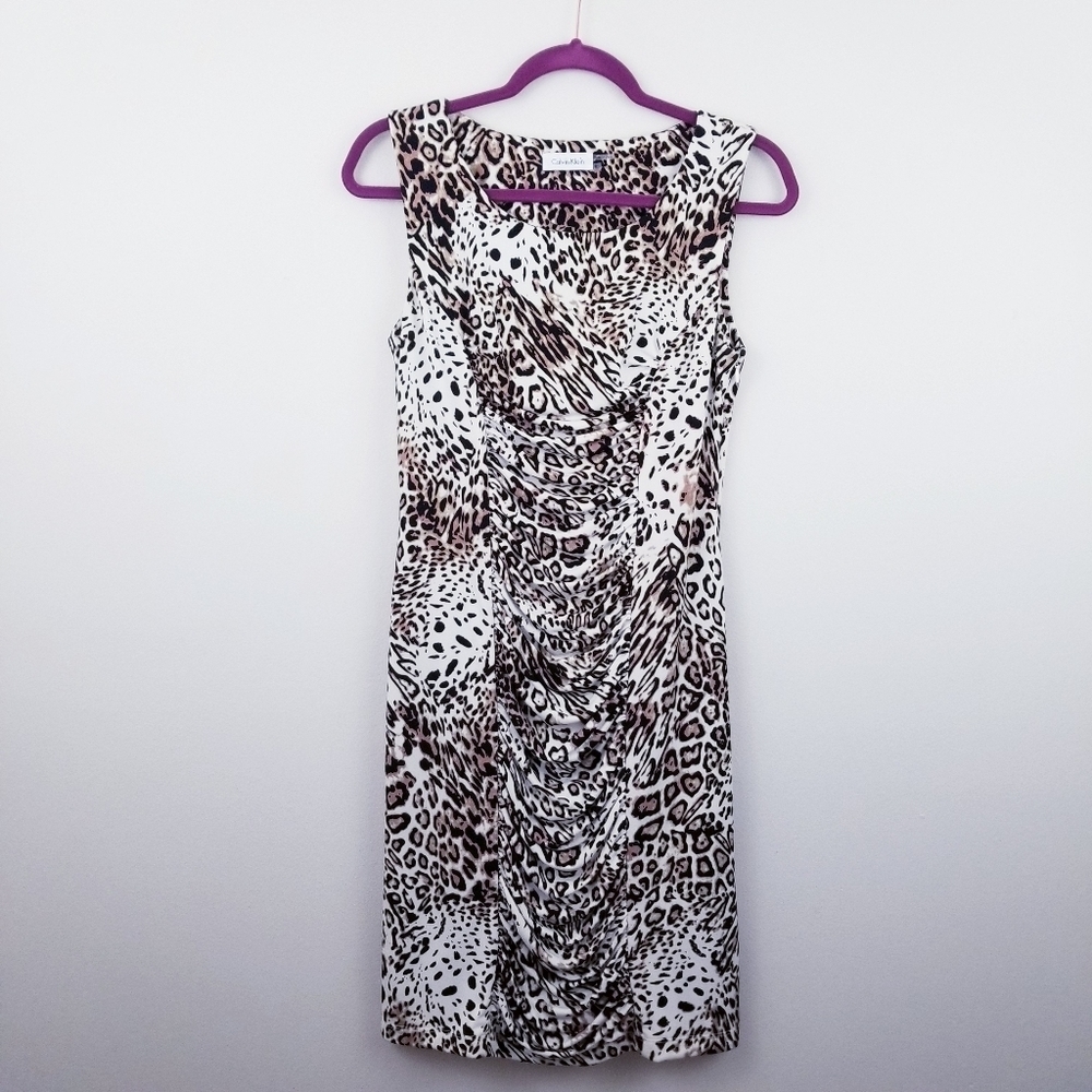 Calvin Klein | Animal Print Sleeveless Shift Dress